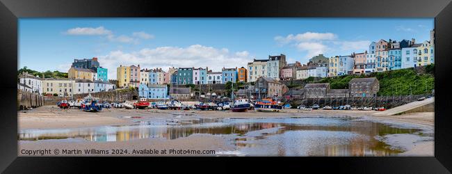 Tenby Panoramic Framed Print by Martin Williams
