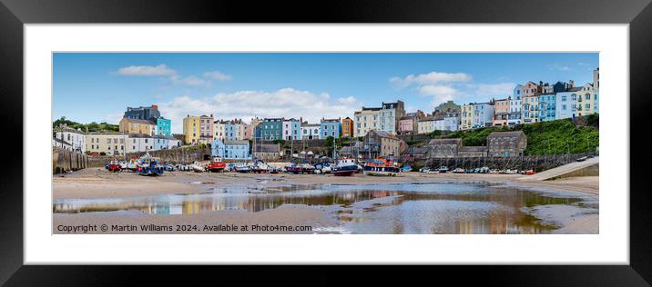 Tenby Panoramic Framed Mounted Print by Martin Williams
