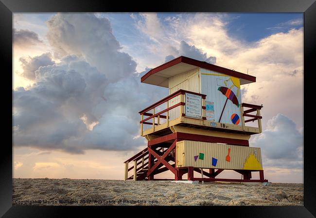 Miami Lifeguard Tower 2 Framed Print by Martin Williams