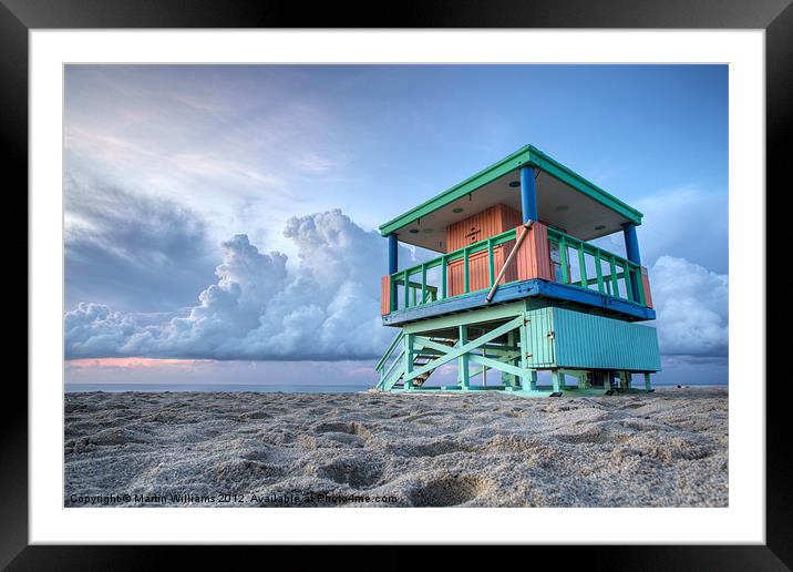 Miami LifeGuard Tower 3 Framed Mounted Print by Martin Williams