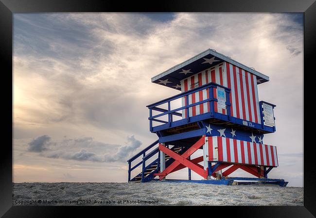 Miami LifeGuard Tower 6 Framed Print by Martin Williams