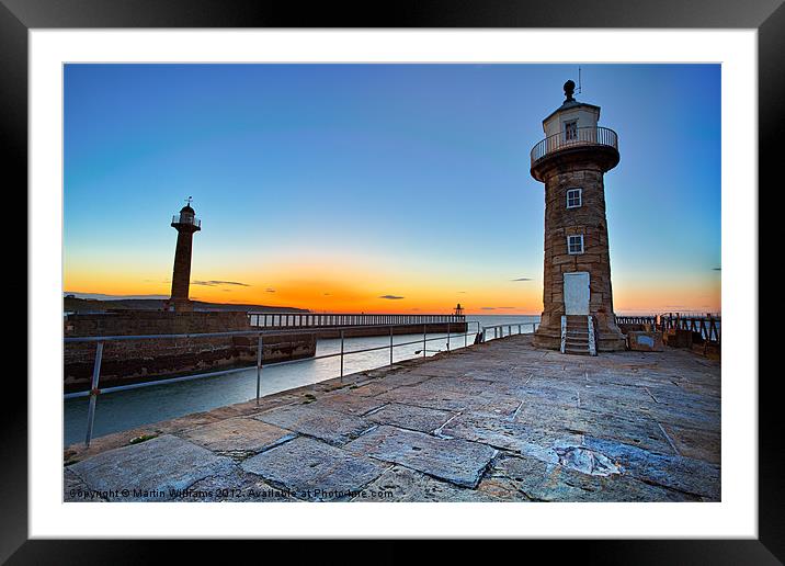 Whitby Lighthouse's Framed Mounted Print by Martin Williams