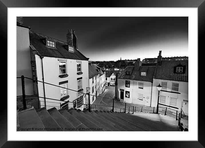 Whitby Steps at Night 1 Framed Mounted Print by Martin Williams