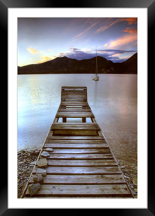 Jetty - Lake Maggiore, Italy Framed Mounted Print by Martin Williams