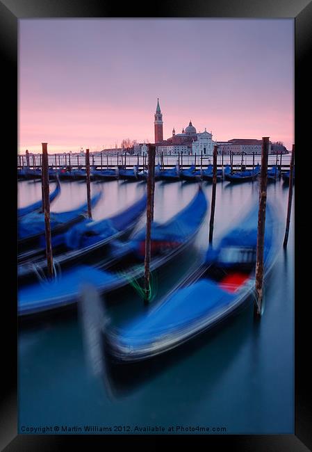 Venice Gondolas Framed Print by Martin Williams