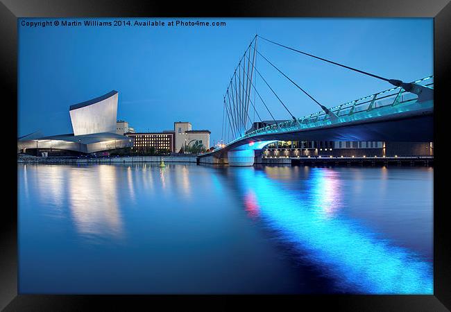 Salford Quays Media Bridge and Imperial War Museum Framed Print by Martin Williams