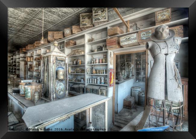The General Store, Bodie Ghost Town Framed Print by Martin Williams