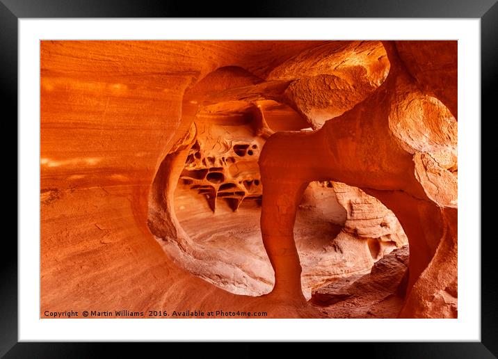 Windstone Arch, Fire Cave, Valley of Fire, Nevada Framed Mounted Print by Martin Williams