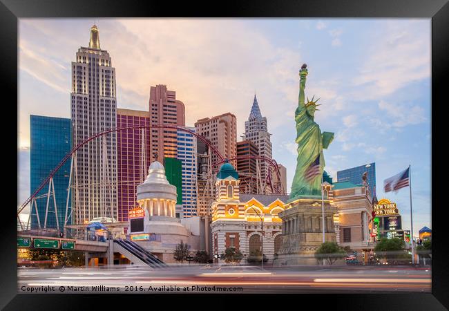 New York New York Hotel and Casino, Las Vegas Framed Print by Martin Williams