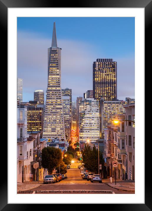 San Francisco Skyline Framed Mounted Print by Martin Williams