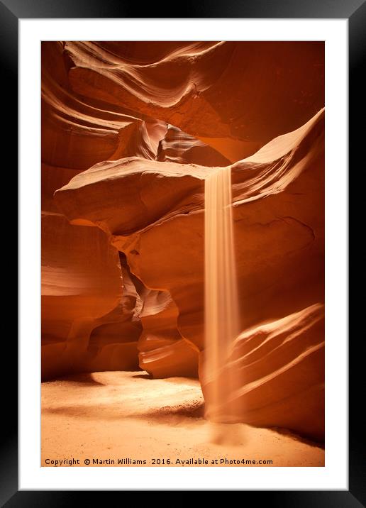 Sands of Time, Upper Antelope Canyon, Page, Arizon Framed Mounted Print by Martin Williams