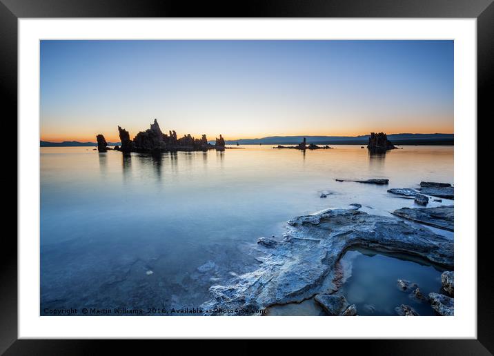 Mono Lake, Sunrise Over Mono Lake Framed Mounted Print by Martin Williams
