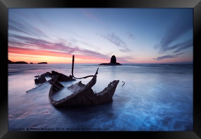 Washed Up - The Admiral at Saltwick Bay Framed Print by Martin Williams