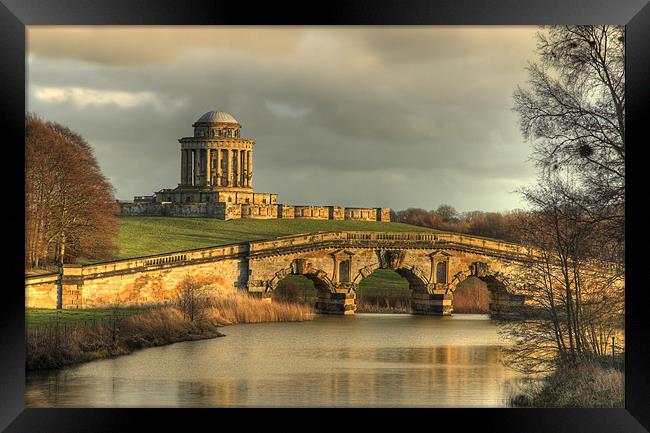 Castle Howard - New River Bridge and Mausoleum Framed Print by Martin Williams
