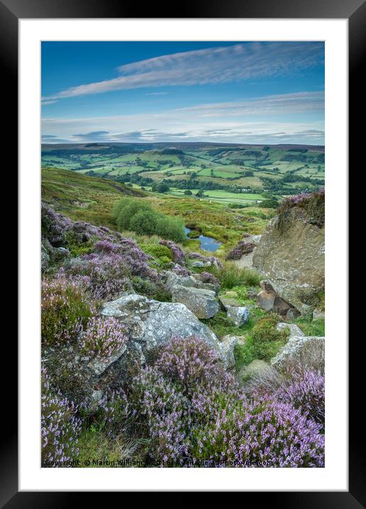 Heather on the Moors, Rosedale, North York Moors  Framed Mounted Print by Martin Williams
