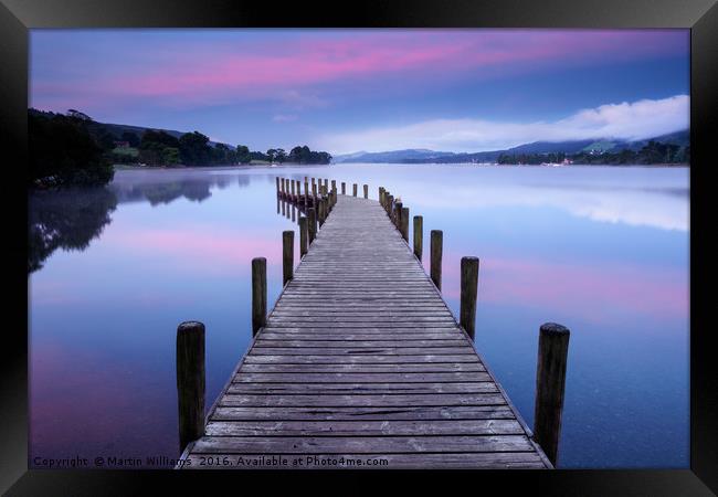 North Jetty at Coniston Water Framed Print by Martin Williams