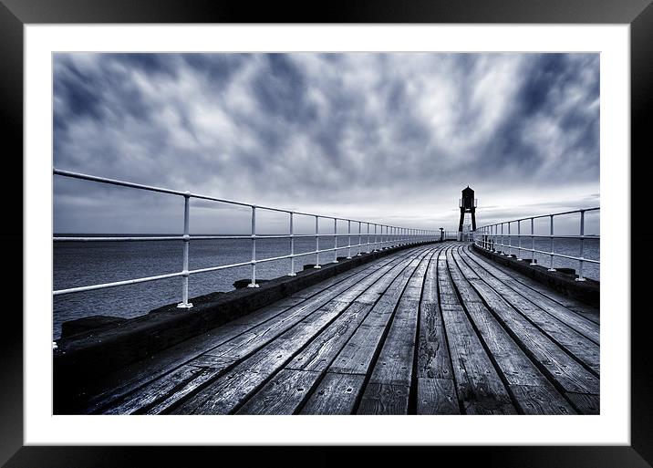 Whitby, West Pier Framed Mounted Print by Martin Williams