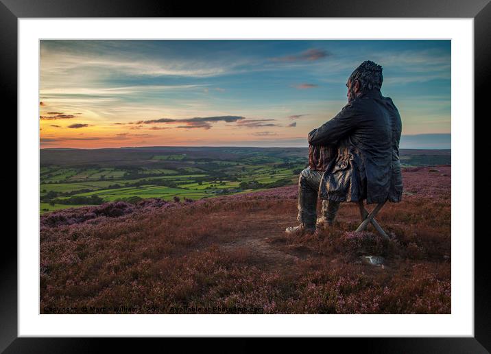 Seated Man - North York Moors Framed Mounted Print by Martin Williams