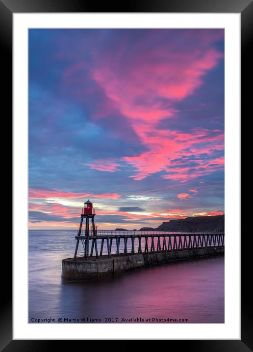Whitby East Pier Framed Mounted Print by Martin Williams