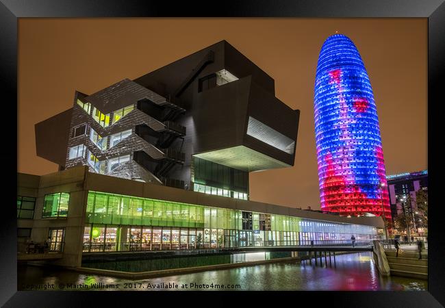 Design Museum and Torre Agbar, Barcelona Framed Print by Martin Williams