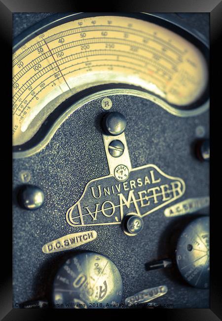 Vintage Avometer Framed Print by Martin Williams