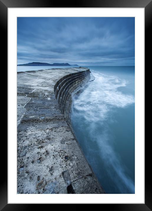 The Cobb, Lyme Regis,  Framed Mounted Print by Martin Williams