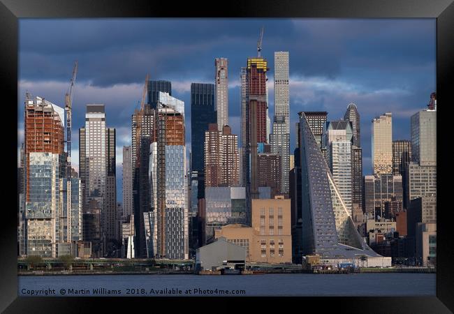 Manhattan Skyline  Framed Print by Martin Williams