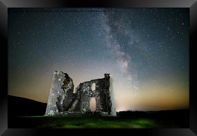 Milky Way over Skelton Tower on the North York Moo Framed Print by Martin Williams