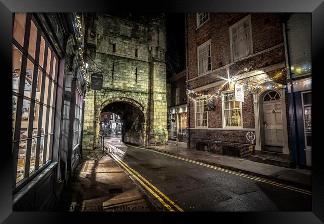 Christmas at Bootham Bar, York City, England Framed Print by Martin Williams