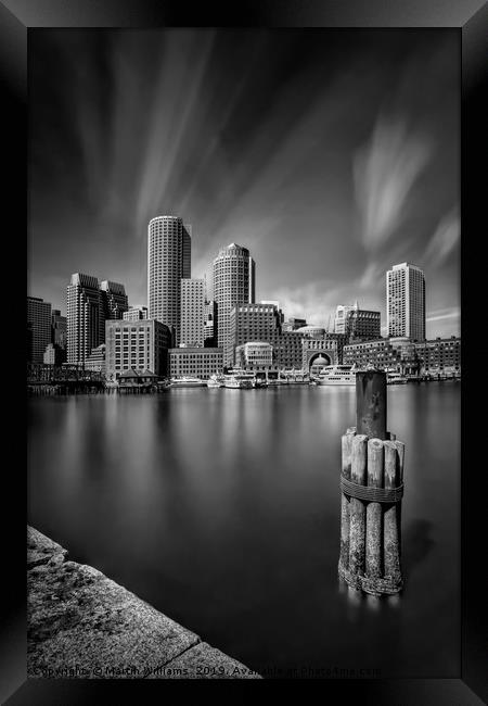Boston City in Mono Framed Print by Martin Williams