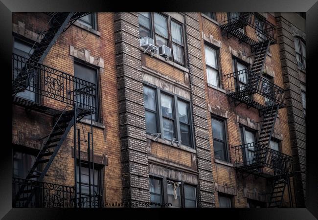 Fire escapes in New York, USA, US Framed Print by Martin Williams