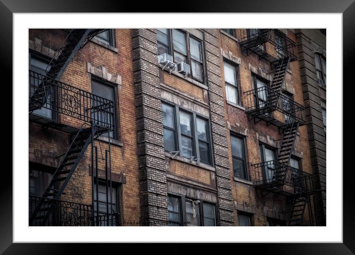 Fire escapes in New York, USA, US Framed Mounted Print by Martin Williams
