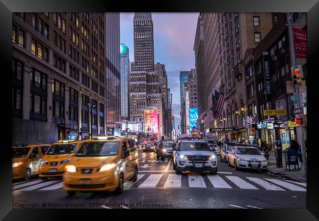 7th Avenue, New York Framed Print by Martin Williams