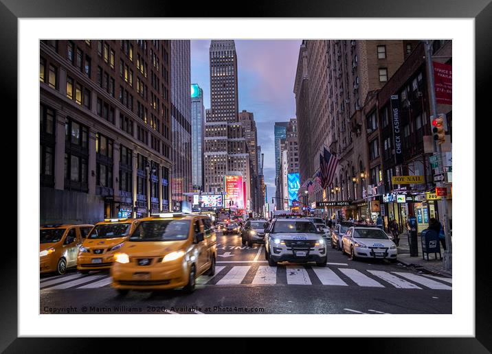 7th Avenue, New York Framed Mounted Print by Martin Williams