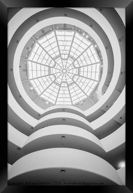 Interior of the Guggenheim Museum in New York Framed Print by Martin Williams