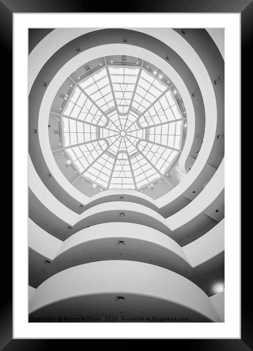 Interior of the Guggenheim Museum in New York Framed Mounted Print by Martin Williams