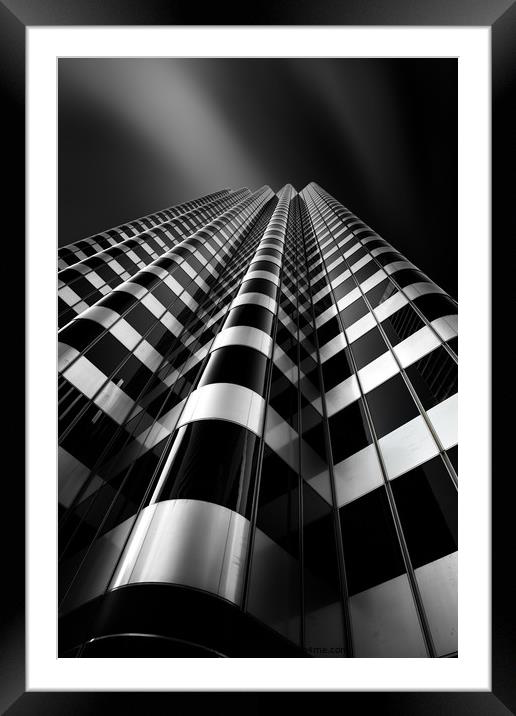 Skyscrapper in downtown San Francisco Framed Mounted Print by Martin Williams