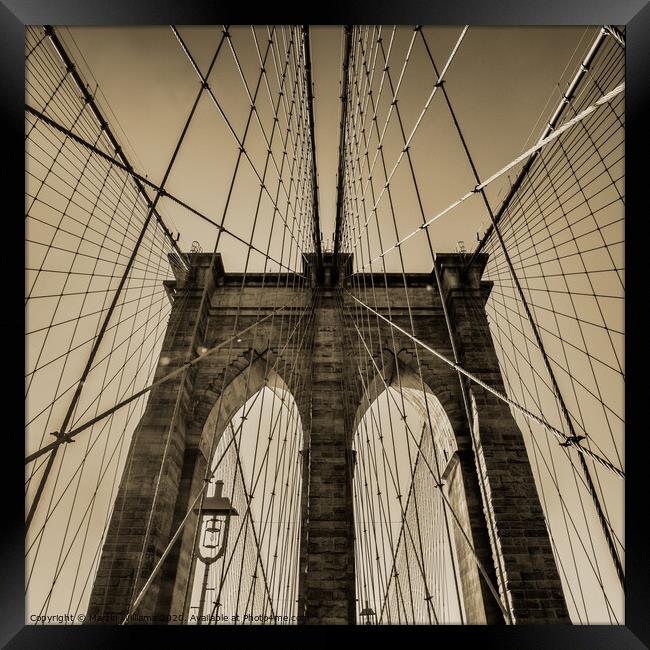 Brooklyn Bridge Framed Print by Martin Williams