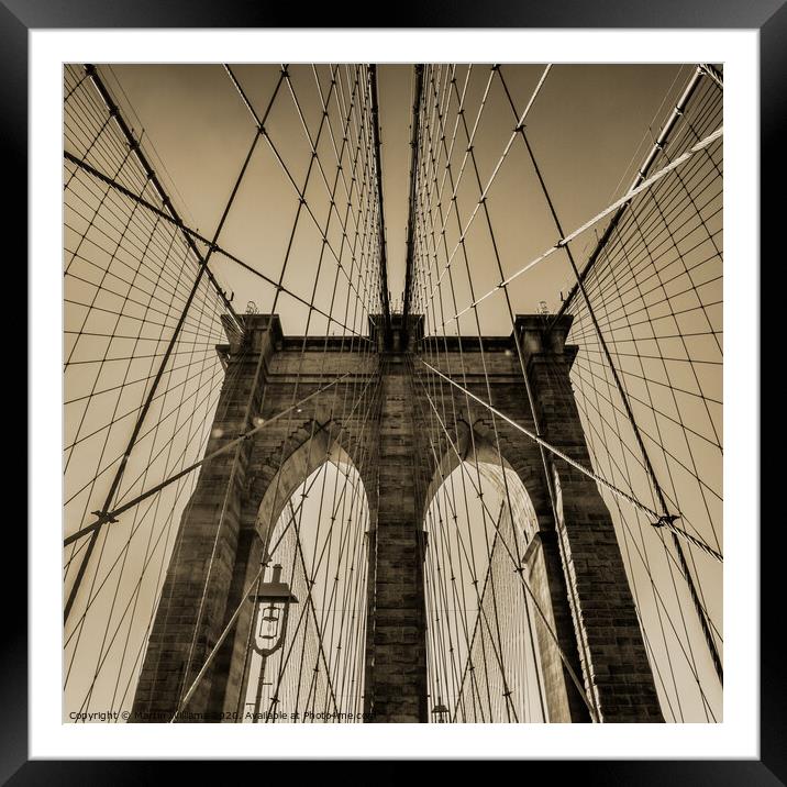 Brooklyn Bridge Framed Mounted Print by Martin Williams