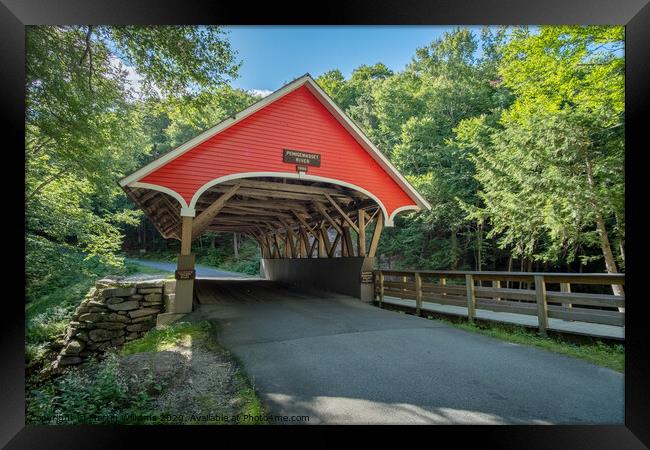 Flume Covered Bridge, Lincoln, New Hampshire Framed Print by Martin Williams