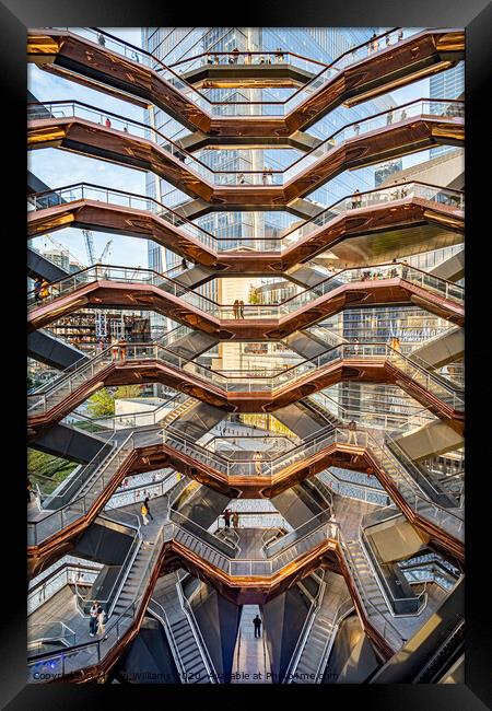 The Vessel tourist attraction in Hudson Yards, New York Framed Print by Martin Williams
