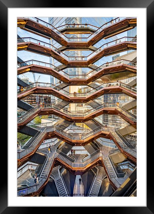 The Vessel tourist attraction in Hudson Yards, New York Framed Mounted Print by Martin Williams