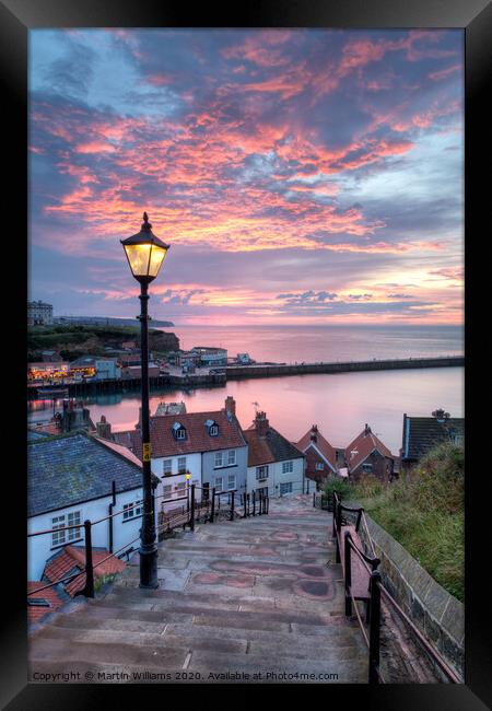 Whitby 199 Steps  Framed Print by Martin Williams