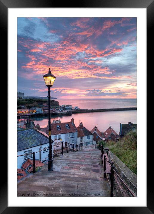 Whitby 199 Steps  Framed Mounted Print by Martin Williams