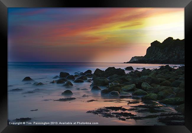 Sunset at Ventnor Framed Print by Tim Pennington
