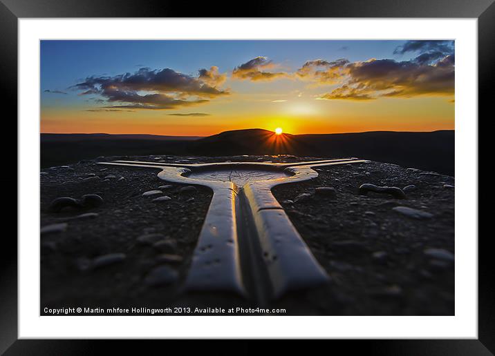 Mam Tor, Trigpoint Sunset Framed Mounted Print by mhfore Photography