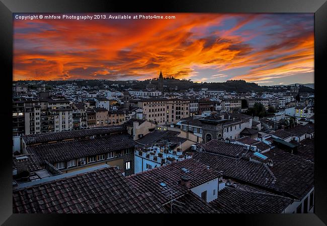 Fire Over Firenze (Florence) Framed Print by mhfore Photography