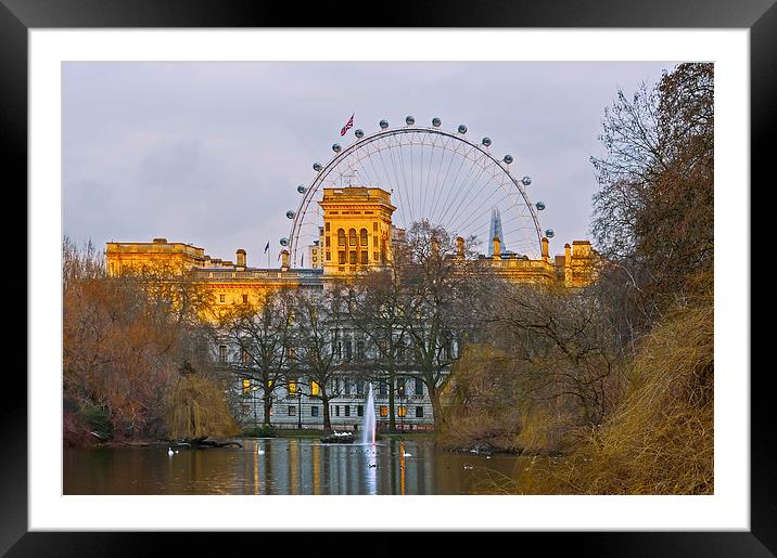 Westminster St. James Park & London Eye Framed Mounted Print by mhfore Photography