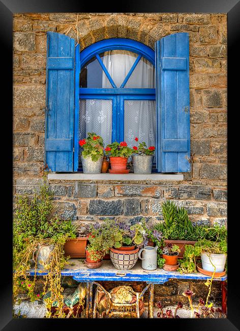 A Cretan Window Framed Print by Jonathan Parkes