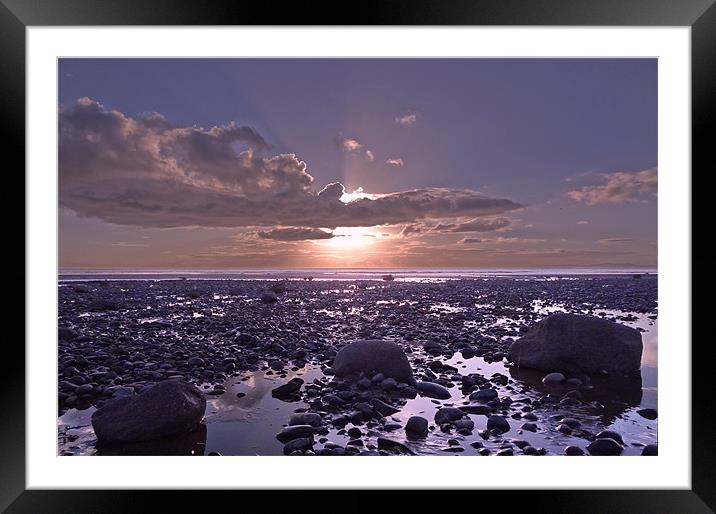Sunset over the Solway Framed Mounted Print by Cheryl Quine